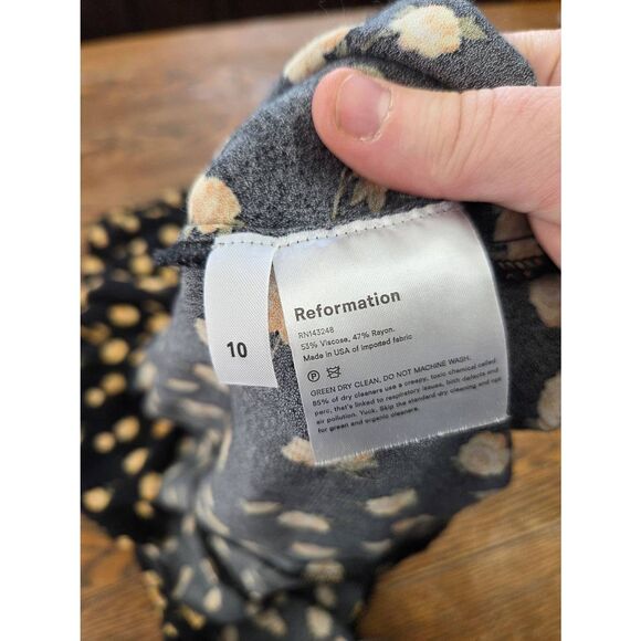 Reformation Zoe Midi Skirt Floral Fairy Grunge Slit Summer Crepe Boho Sz 10 - Picture 3 of 4